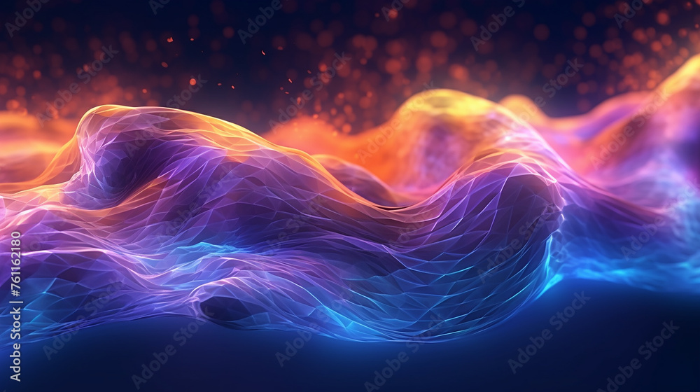 Obraz premium Aesthetic and Dynamic Wave Graphic Digital Background