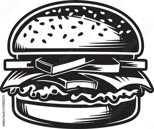 burger, hamburger hand drawn vector illustration sketch retro style