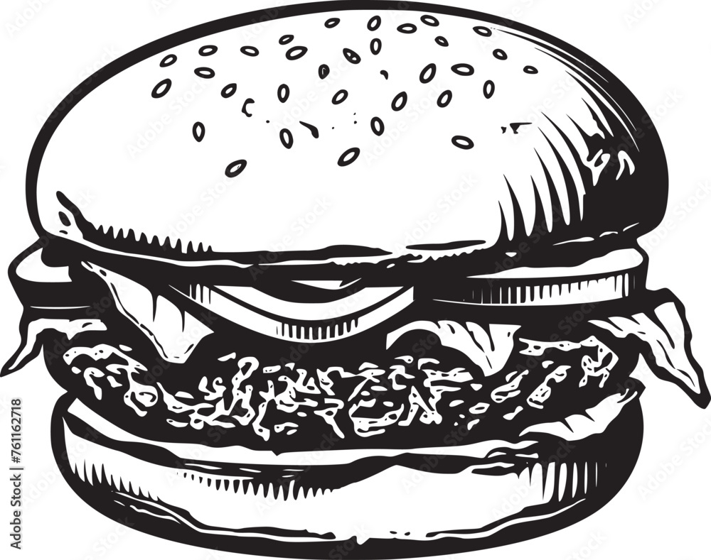burger, hamburger hand drawn vector illustration sketch retro style burger, hamburger hand drawn vector illustration sketch retro style