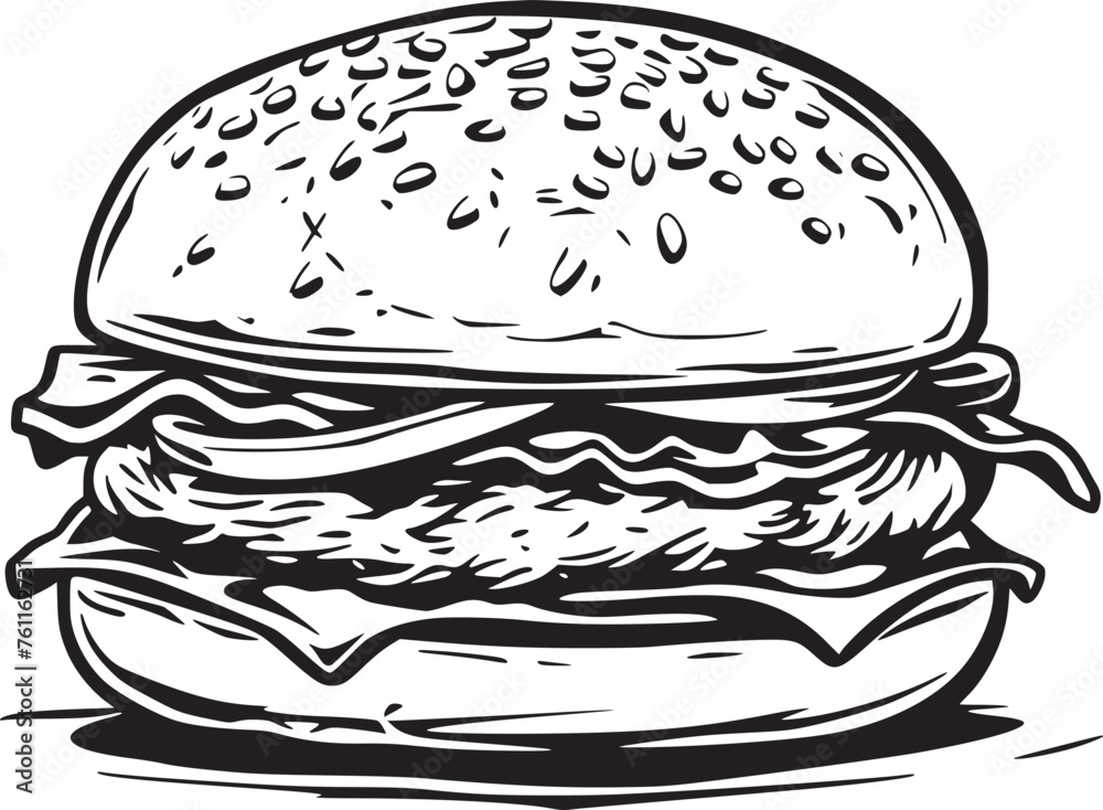 burger, hamburger hand drawn vector illustration sketch retro style burger, hamburger hand drawn vector illustration sketch retro style
