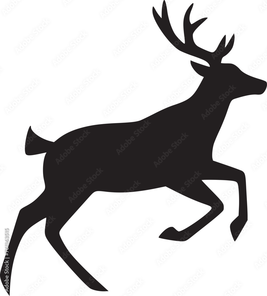 Obraz premium Deer vector black and white