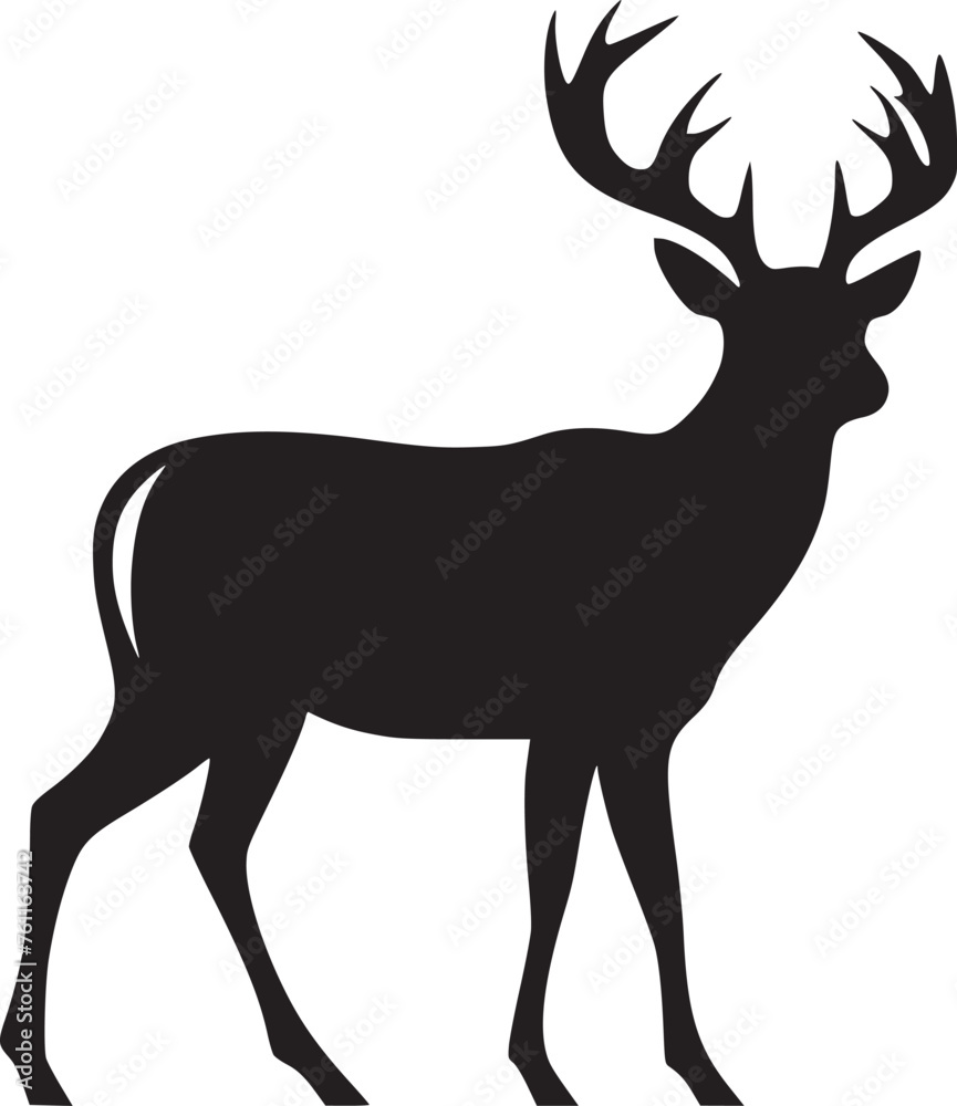 Obraz premium Deer vector black and white