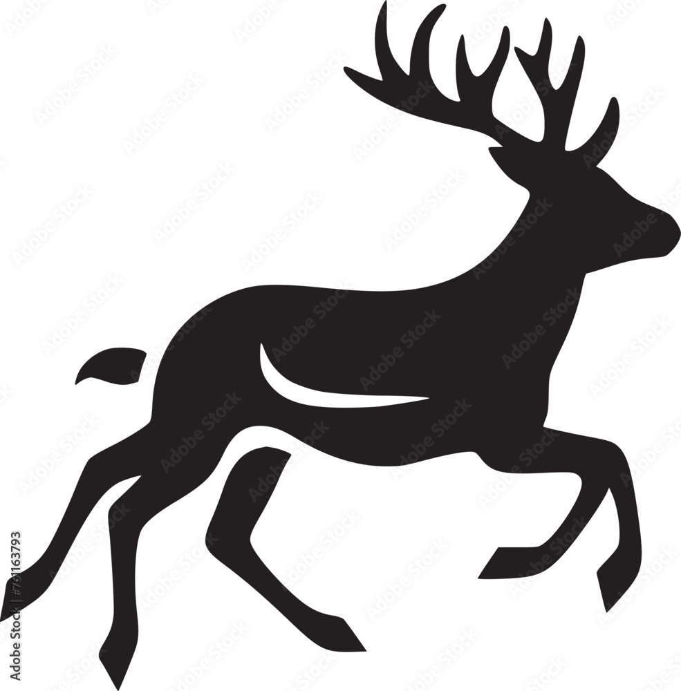 Fototapeta premium Deer vector black and white