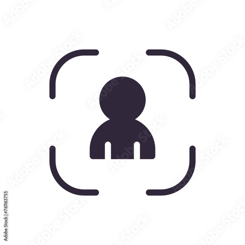Face scanner detection icon. Biometric face scanning identification vector illustration