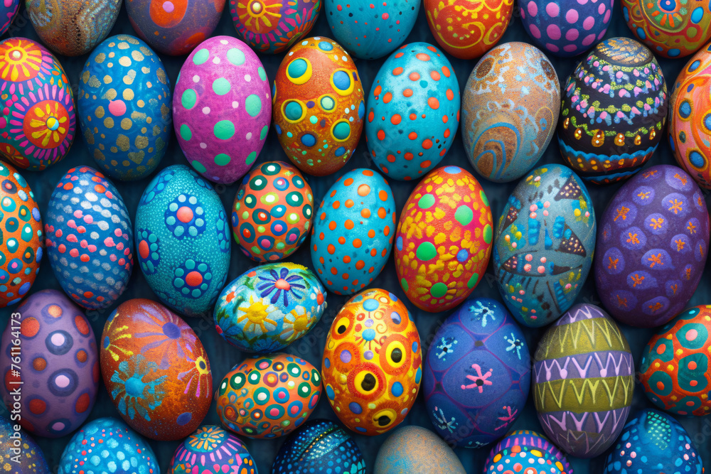 colorful eastern eggs desktop ai generated art 