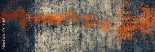 Grunge Background Texture in the Colors Pumpkin Orange, Navy Blue and Soft Grey created with Generative AI Technology