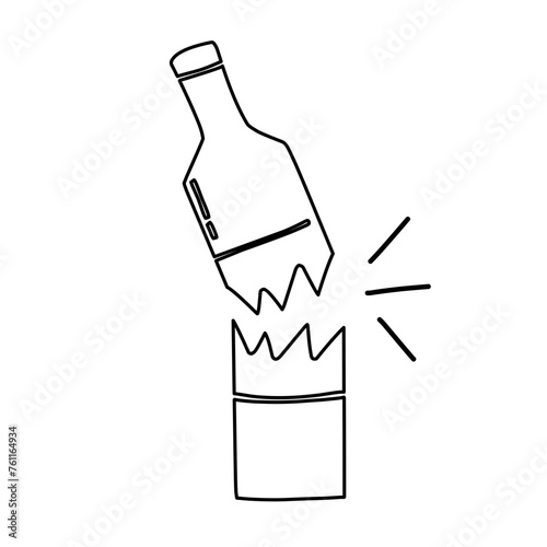 illustration of a broken glass bottle