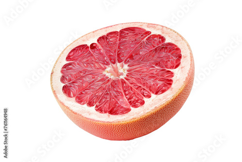 Ripe Siam Ruby Pomelo Citrus Isolated on Transparent Background.