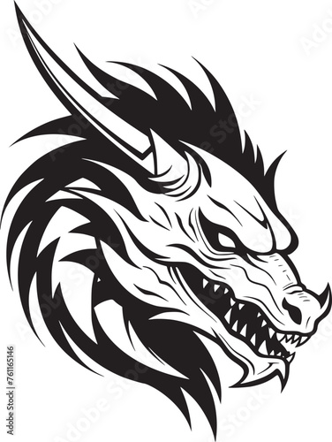 Dragon vector black and white