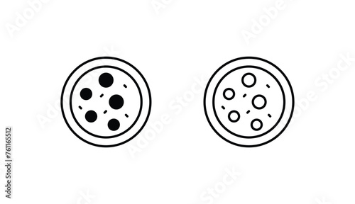 Petri Dish icon design with white background stock illustration