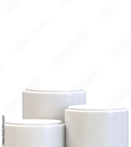 White stone podium for product display