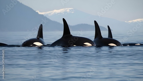A Group Of Orcas Spyhopping To Get A Better View © Asiya