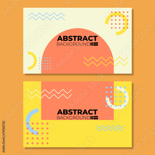 Set of memphis style geometric pattern, line and geometric figures. Design backgrounds for invitation, brochure, cover, website banner, bussines card and social media. - vector illustration
