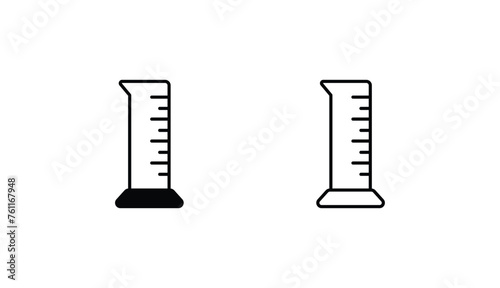 Graduated Cylinder icon design with white background stock illustration photo