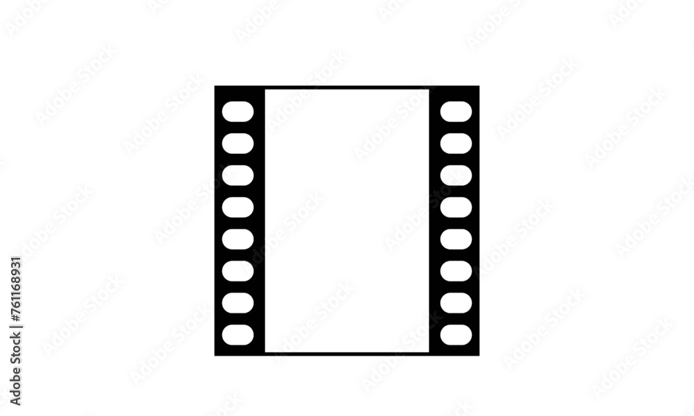 Film strip frame. Retro movie tape border. Vector illustration