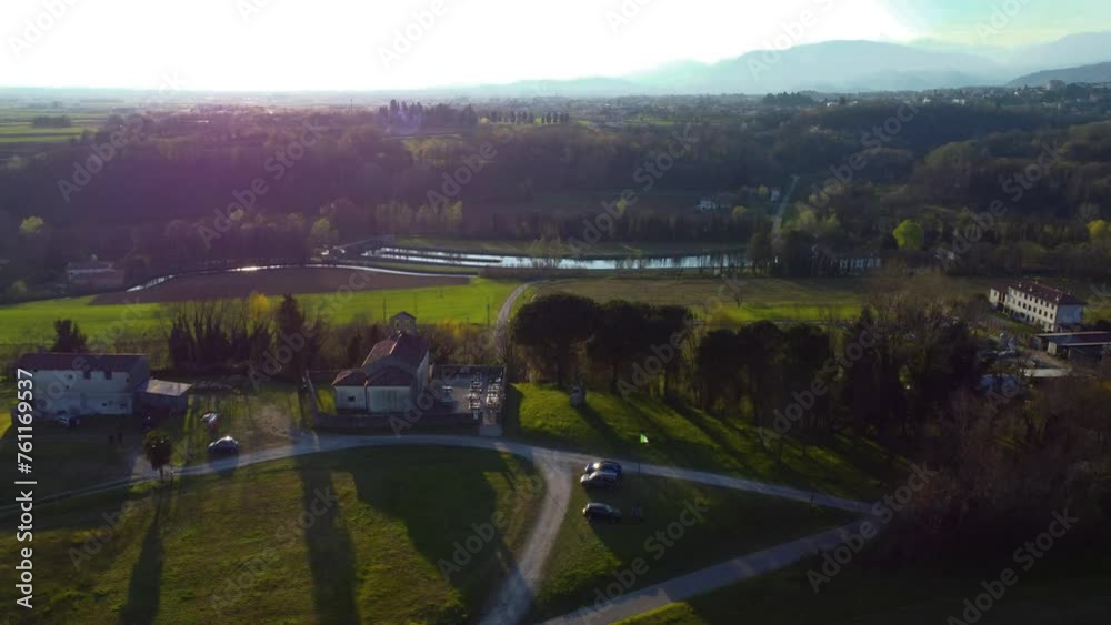 Ancient castle of Arcano Superiore. Beauties of Friuli seen from above Ancient castle of Arcano Superiore. Beauties of Friuli seen from above