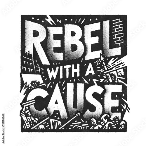 Fotografia Print lettering rebel with a cause