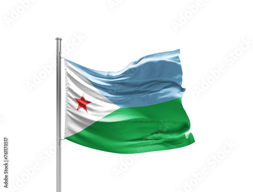 National Flag of Djibouti. Flag isolated on white background with clipping path.