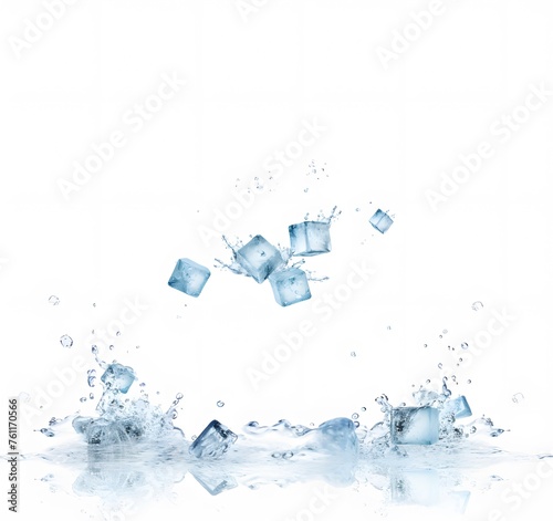 Ice cubes in splashing.