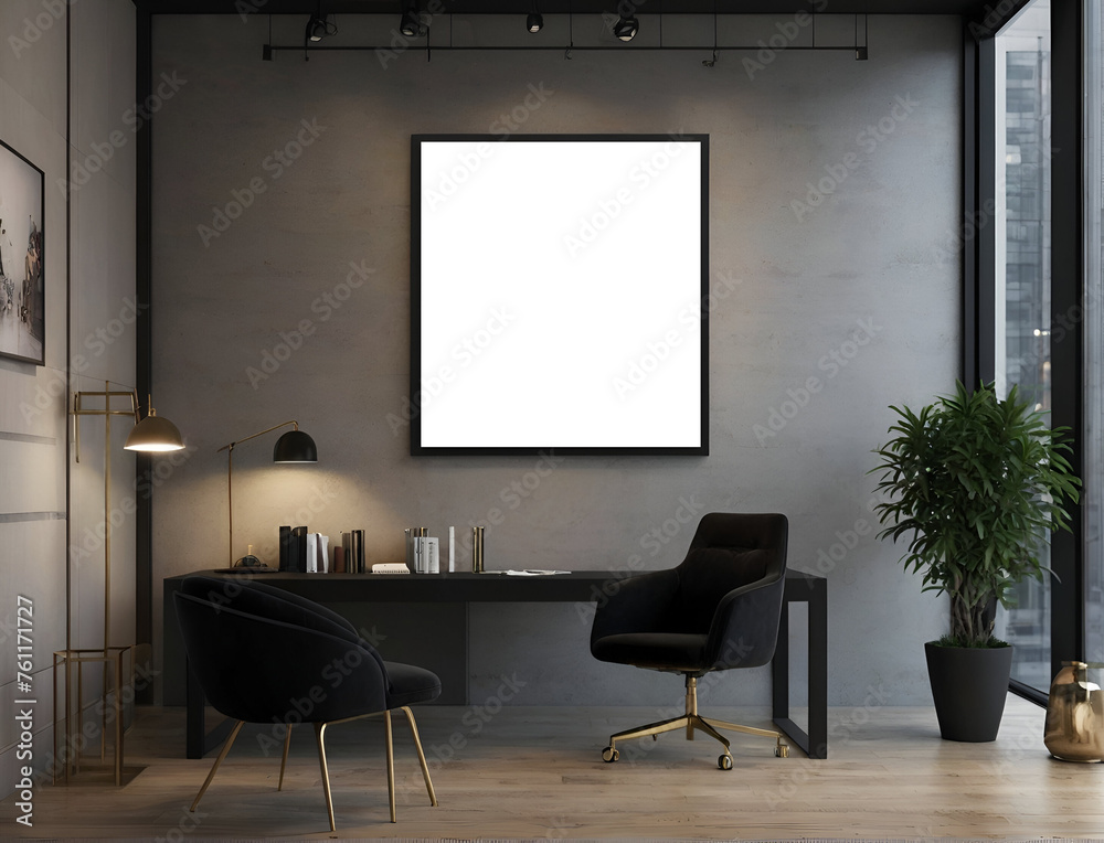 modern office in frame mockup modern office in frame mockup