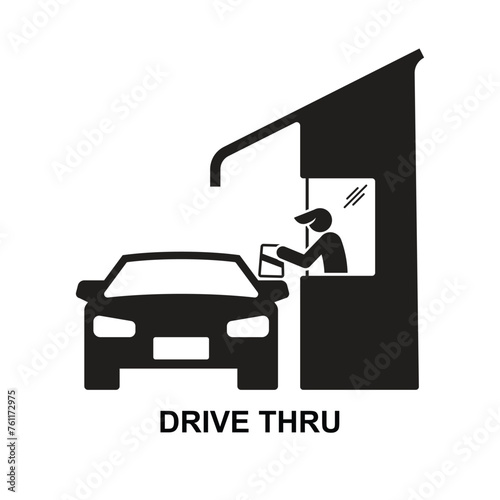 Drive thru icon. Drive through isolated on background vector illustration