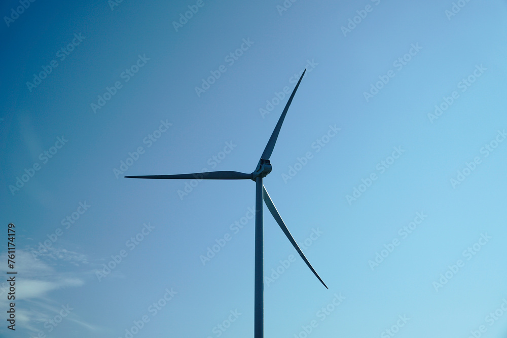 Wind turbine and sky in background Wind turbine and sky in background