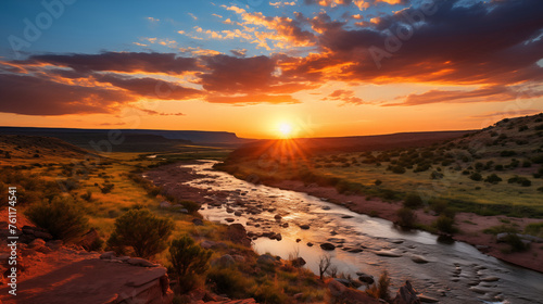 Cactus Sentinels: Texas Sunset Casts Long Shadows Across Arid Plains