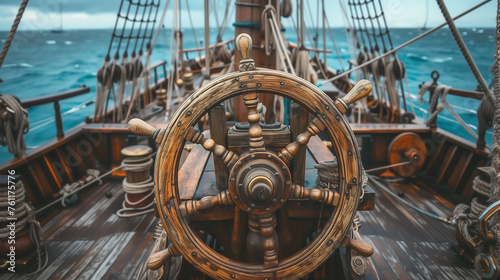 Pirate ship's wheel.