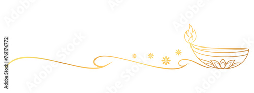Diwali Candles line art style. Diwali element vector eps 10