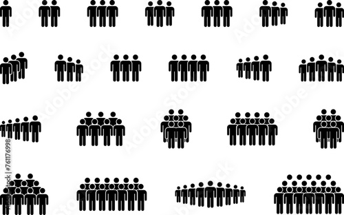 People icon. Group of people icons collection. People group icon set team worker user. User profile symbol. Group of users. Persons symbol. Vector.