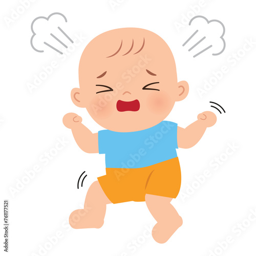 Cute little boy having tantrum