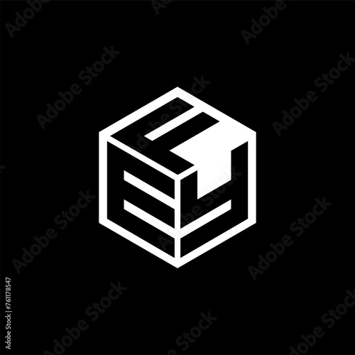 EYF letter logo design with black background in illustrator  cube logo  vector logo  modern alphabet font overlap style. calligraphy designs for logo  Poster  Invitation  etc.