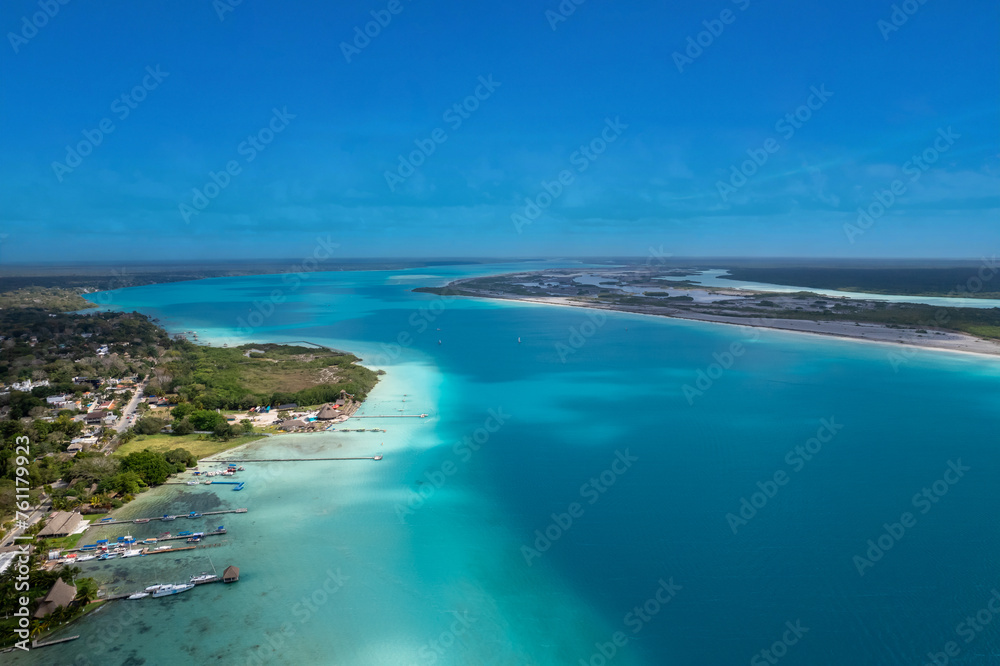 Bacalar seven colors lagoon in Quintana Roo Bacalar seven colors lagoon in Quintana Roo