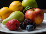 Beautiful background of fresh summer fruits