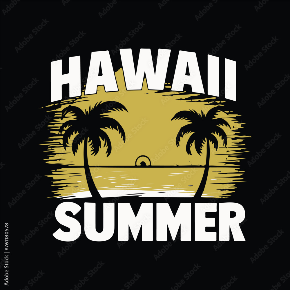 Summer retro t-shirt printable vector template design