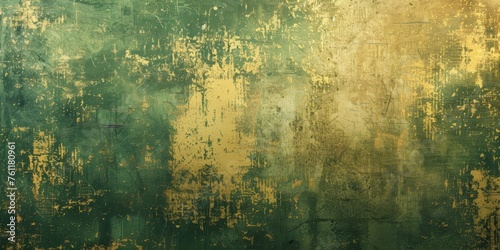 Grunge Background Texture in the Colors Green and Gold created with Generative AI Technology