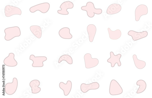 Blob shape organic set. Fluid cooler blob shape vector for abstract design.Irregular random minimal blob form. Abstract watery forms template. Organic blobs set icon on transparent background.