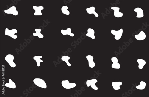 Blob shape organic set. Fluid cooler blob shape vector for abstract design.Irregular random minimal blob form. Abstract watery forms template. Organic blobs set icon on transparent background.