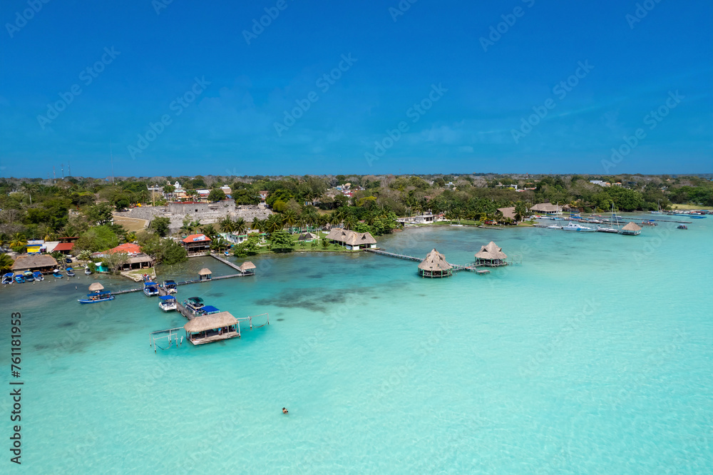 Bacalar seven colors lagoon in Quintana Roo Bacalar seven colors lagoon in Quintana Roo