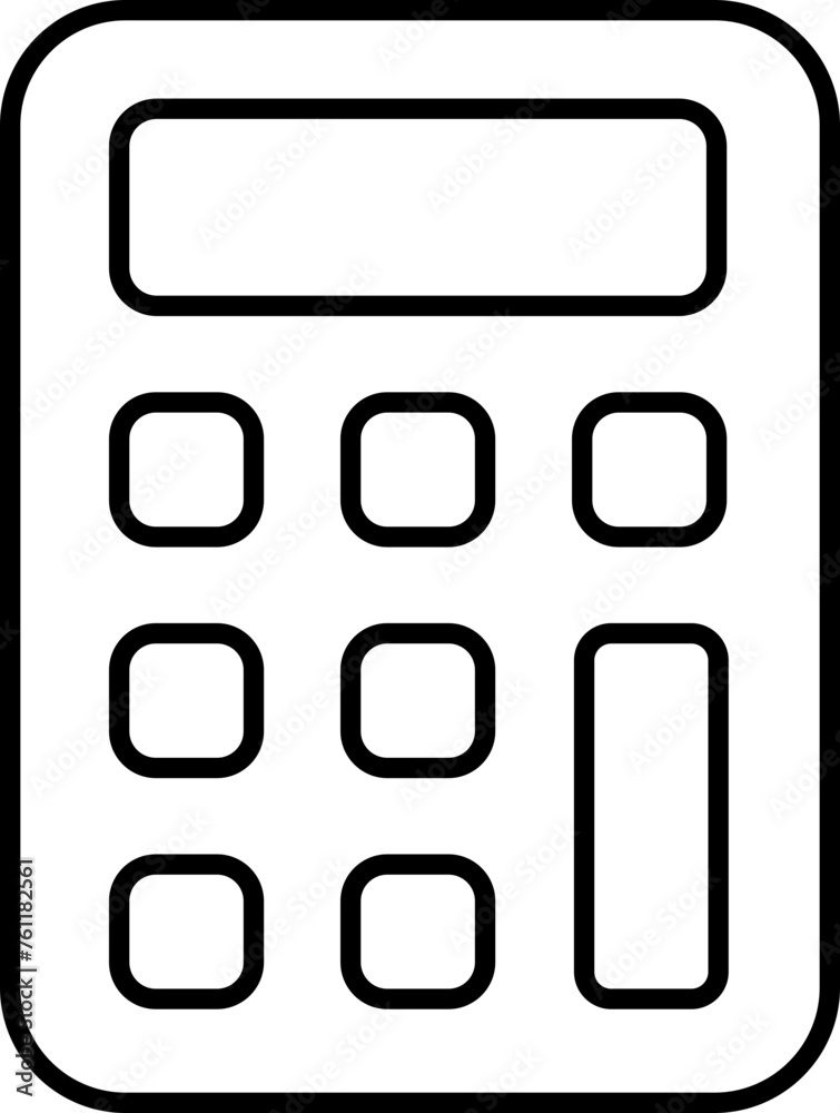 Calculator icon. Saving, finances sign. Economy concept trendy Outline style with editable stock for graphic design and website. Math icon. Element of education illustration on transparent background.