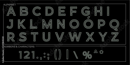 alphabet letters font set. typography font with trendy letters thin, bold, uppercase, lowercase and numbers. vector illustration.