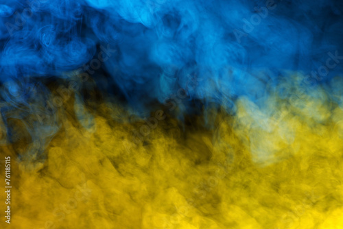 Abstract Blue and Yellow Smoke Texture Background