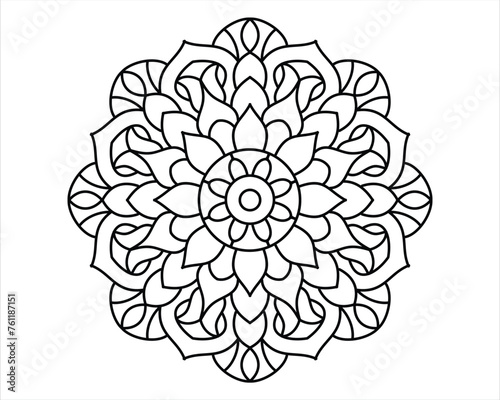 creative mandala design for coloring book, henna and wall art