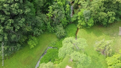 Michigan lake county baldwin michigan drone aerial footage of river photo