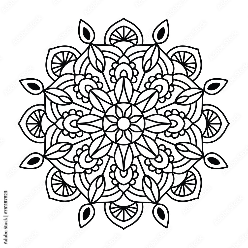 Fototapeta premium beautiful mandala design for coloring book, ethnic mandala design for henna and tattoo design