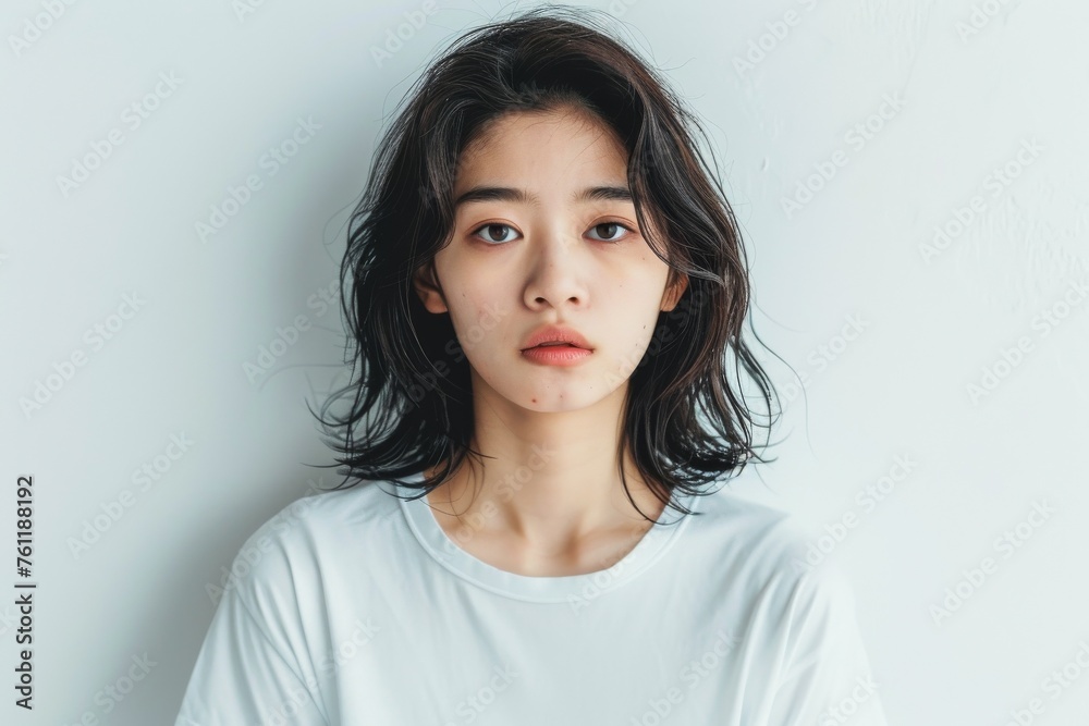 生理痛やストレスで体調が悪い日本人女性(うつ病・食欲不振・パワハラ) 生理痛やストレスで体調が悪い日本人女性(うつ病・食欲不振・パワハラ)