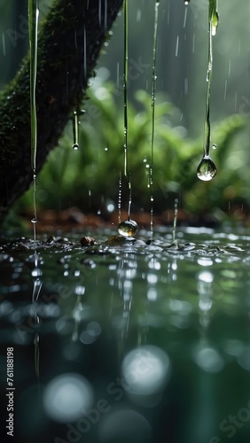 water drops on a leaf