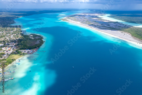Bacalar seven colors lagoon in Quintana Roo