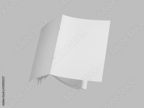 Tableau sur toile Isometric Floating White Front and Back Cover Magazine Mockup 3D Isolated