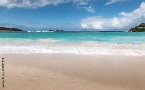 White sand beach in the Caribbean. St Jean beach, St Barth, West Indies. © Nancy Pauwels